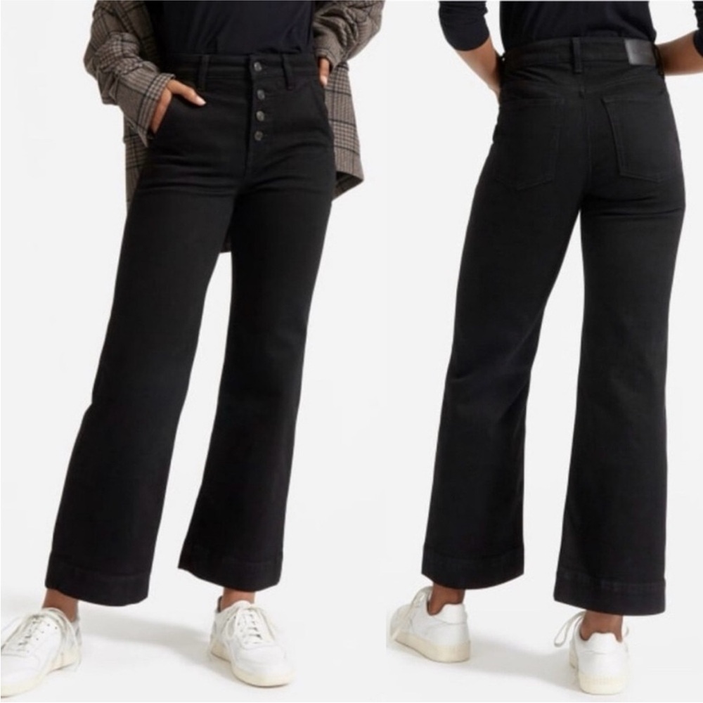 Everlane Black Flare Wide Leg Jeans High-Rise